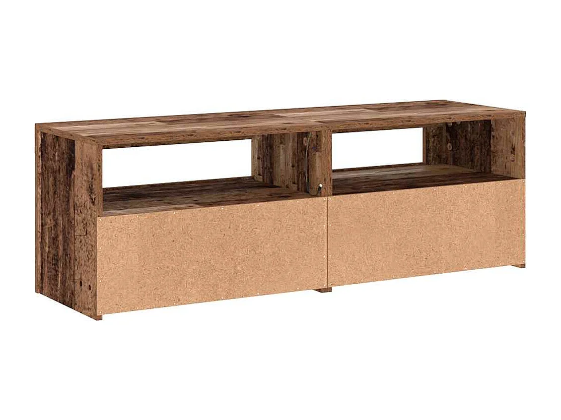Meuble TV avec lumières LED vieux bois bois d'ingénierie
