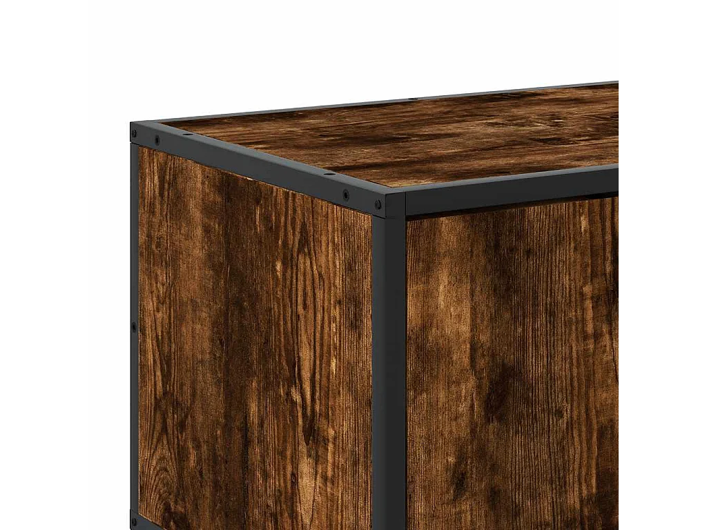 Mueble TV metal y madera ingeniería roble humo 80x34,5x40 cm