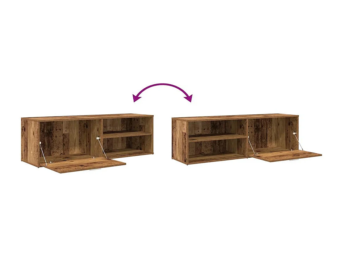 Meuble TV vieux bois 120x34x37 cm bois d'ingénierie