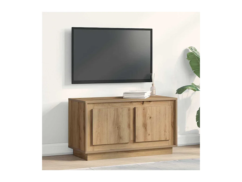 Meuble TV chêne artisanal 80 x 35 x 45 cm Bois d'ingénierie