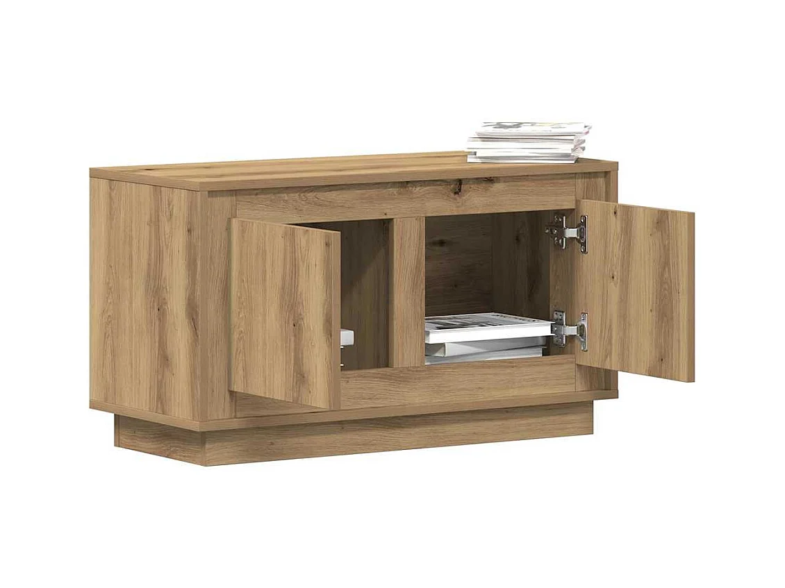 Meuble TV chêne artisanal 80 x 35 x 45 cm Bois d'ingénierie