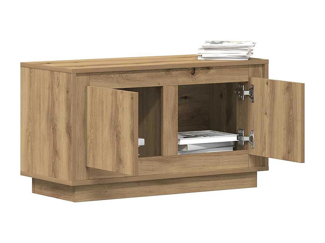 Meuble TV chêne artisanal 80 x 35 x 45 cm Bois d'ingénierie