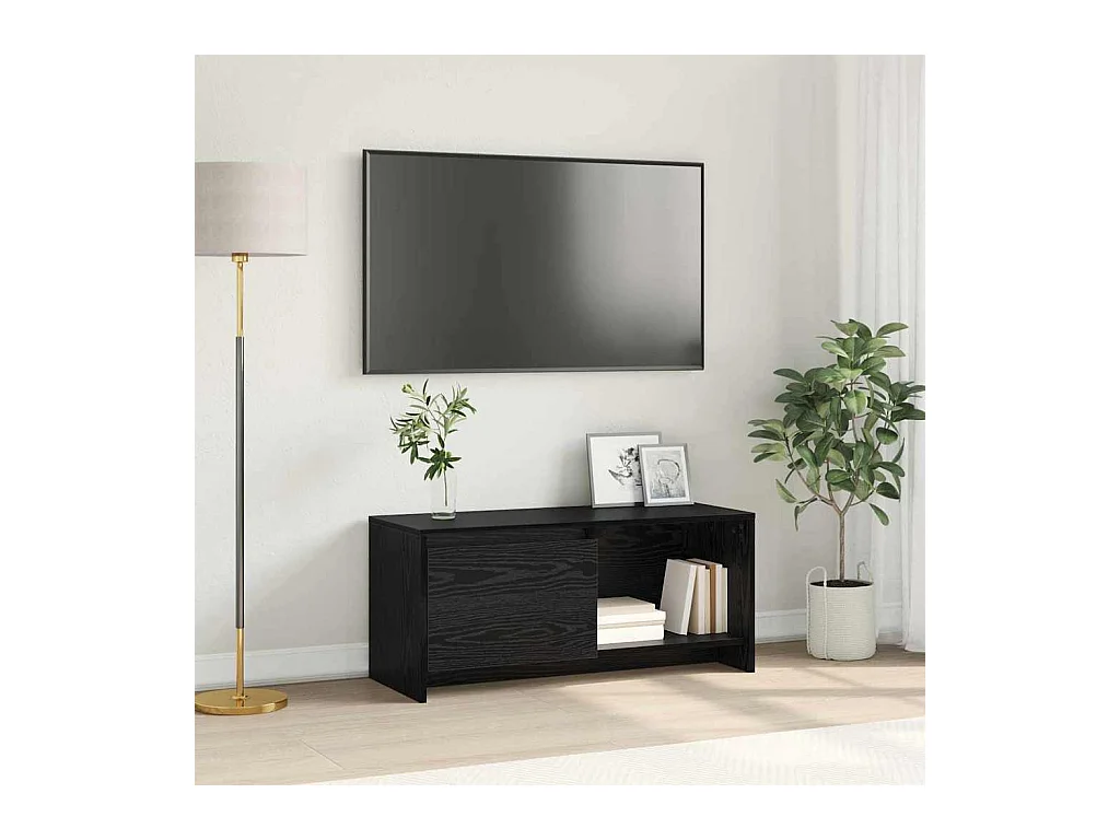 Meuble TV Chêne noir 90 x 35 x 40 cm Bois d'ingénierie