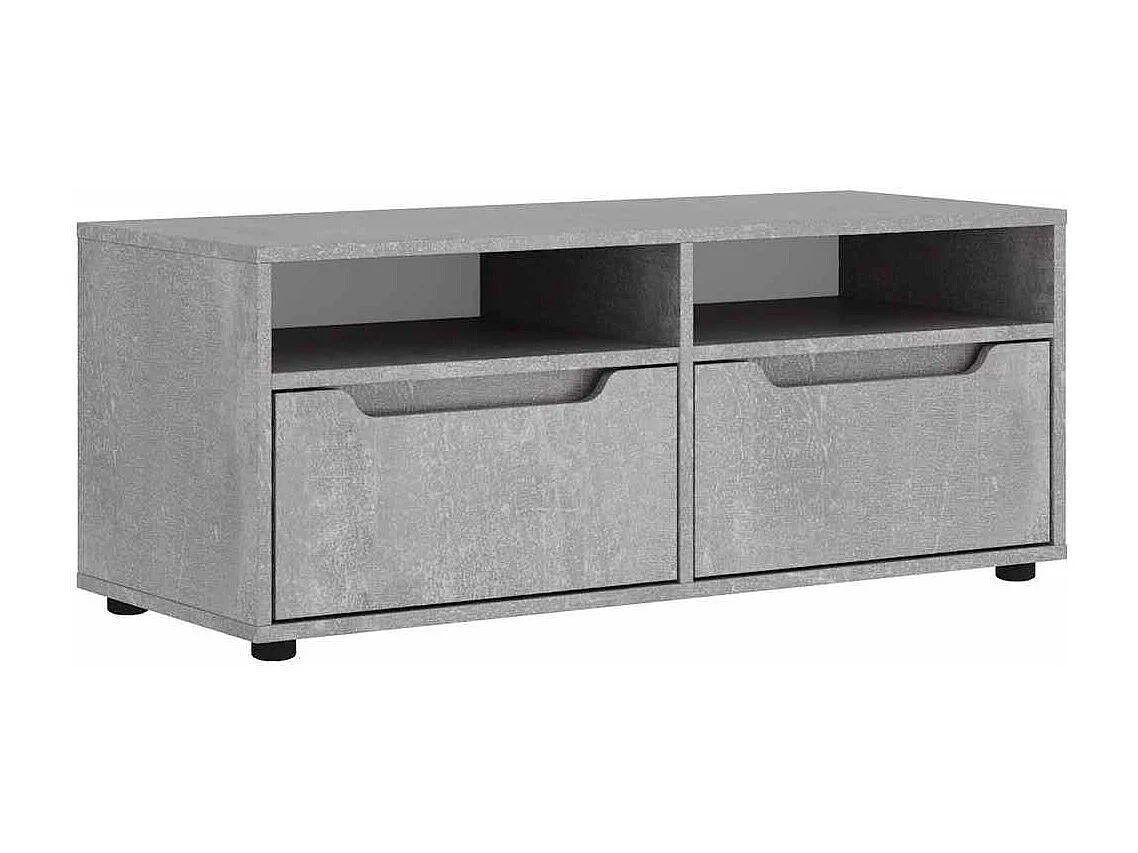 Meuble TV VISNES gris béton 100x40x38 cm bois d'ingénierie