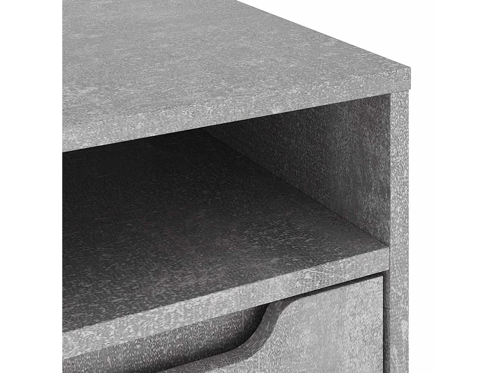 Meuble TV VISNES gris béton 100x40x38 cm bois d'ingénierie