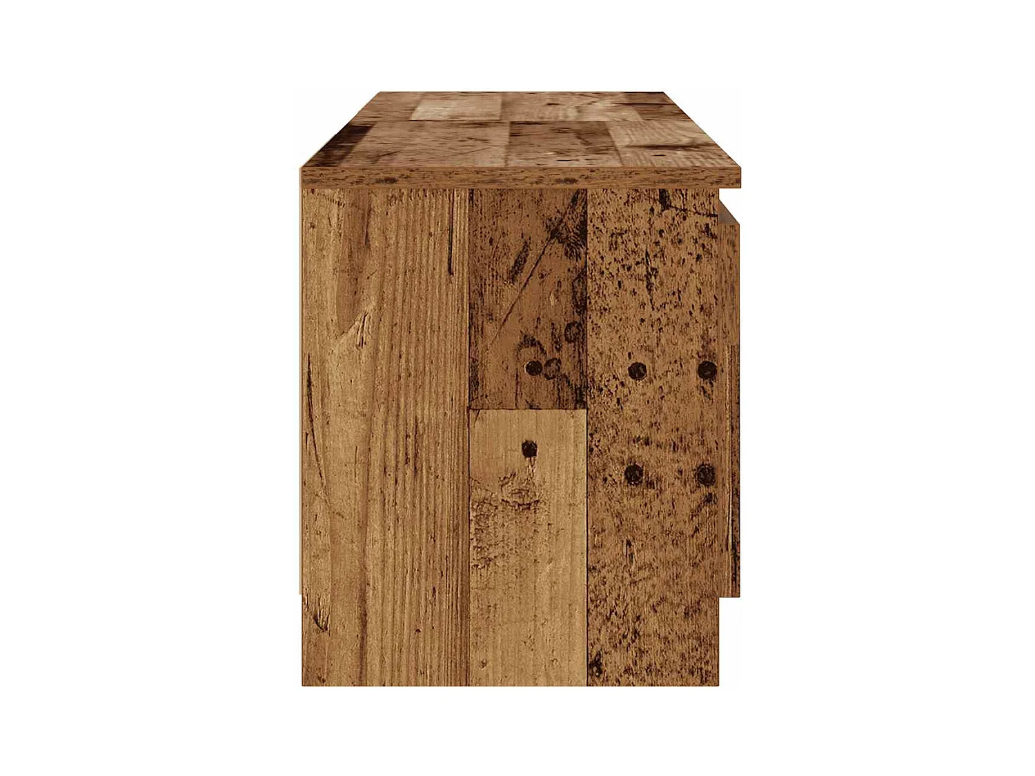 Meuble TV avec lumières LED vieux bois bois d'ingénierie