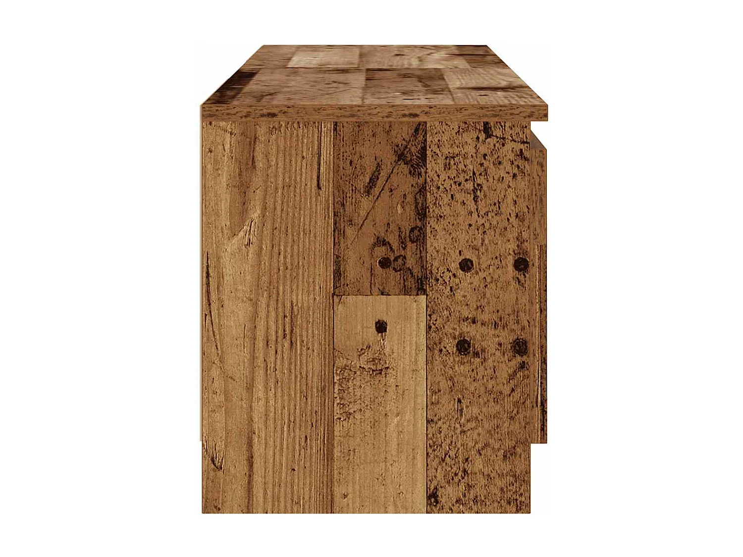 Meuble TV avec lumières LED vieux bois bois d'ingénierie