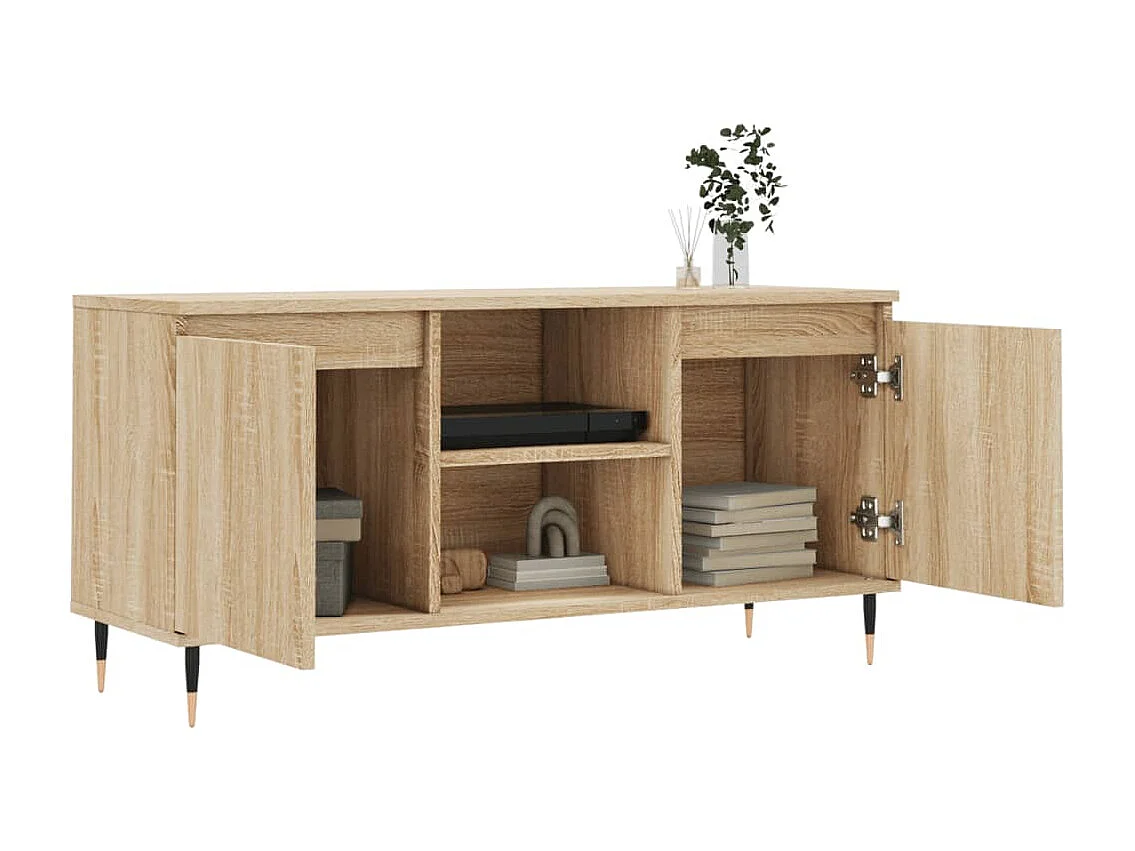Meuble TV chêne sonoma 104x35x50 cm bois d'ingénierie