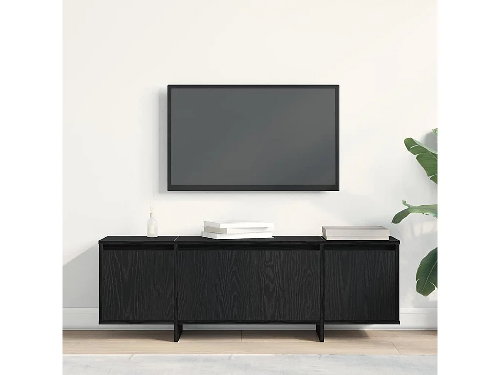 Meuble TV Noir 120 x 30 x 40.5 cm Bois d'ingénierie