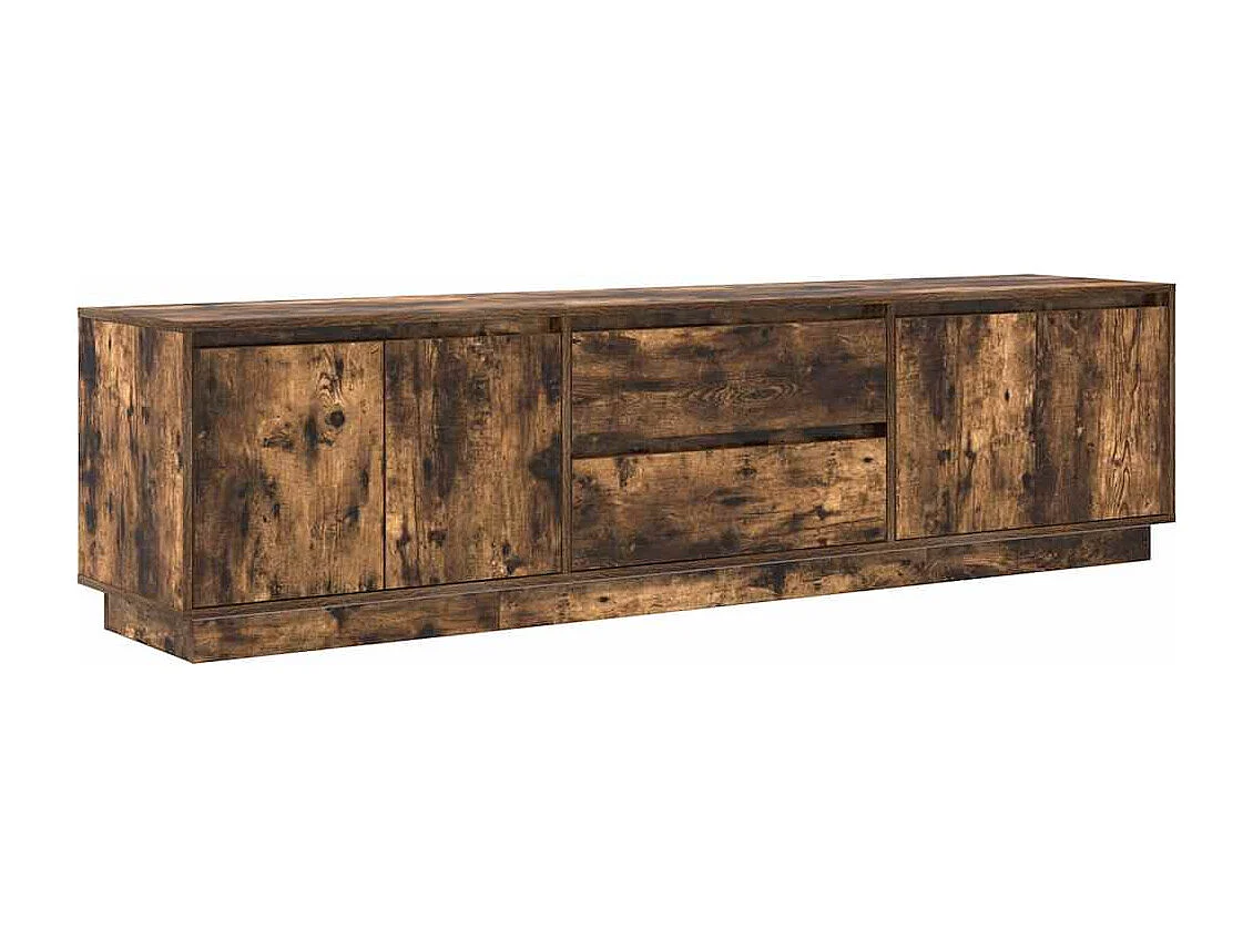 Meuble TV avec lumières LED chêne fumé 193,5x41x50 cm