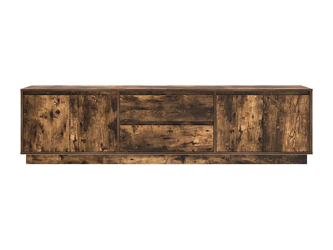 Meuble TV avec lumières LED chêne fumé 193,5x41x50 cm