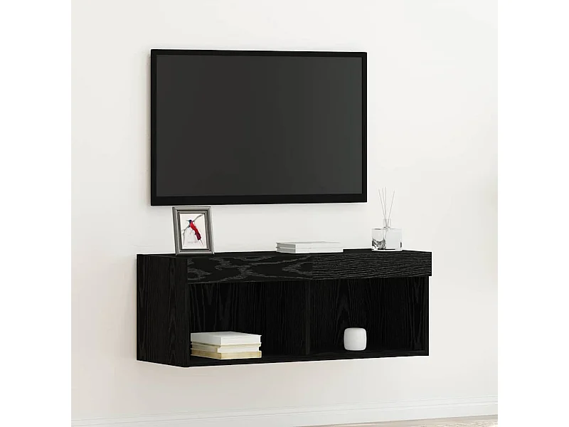 Meuble TV Chêne noir 80 x 30 x 30 cm Bois d'ingénierie