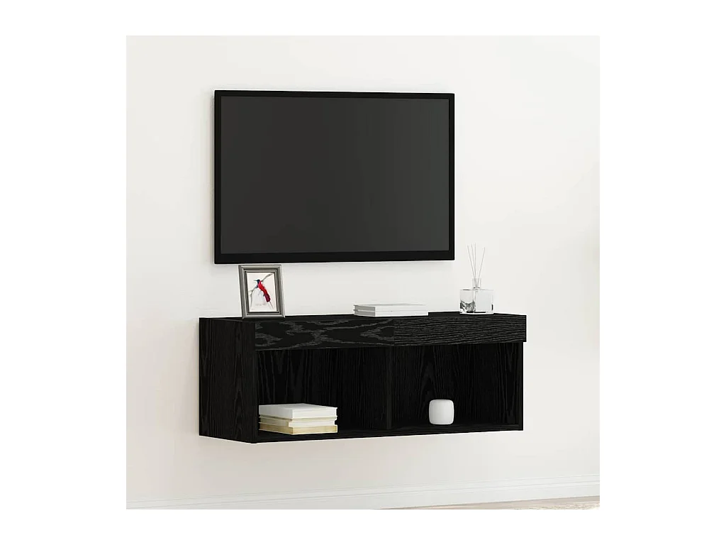 Meuble TV Chêne noir 80 x 30 x 30 cm Bois d'ingénierie