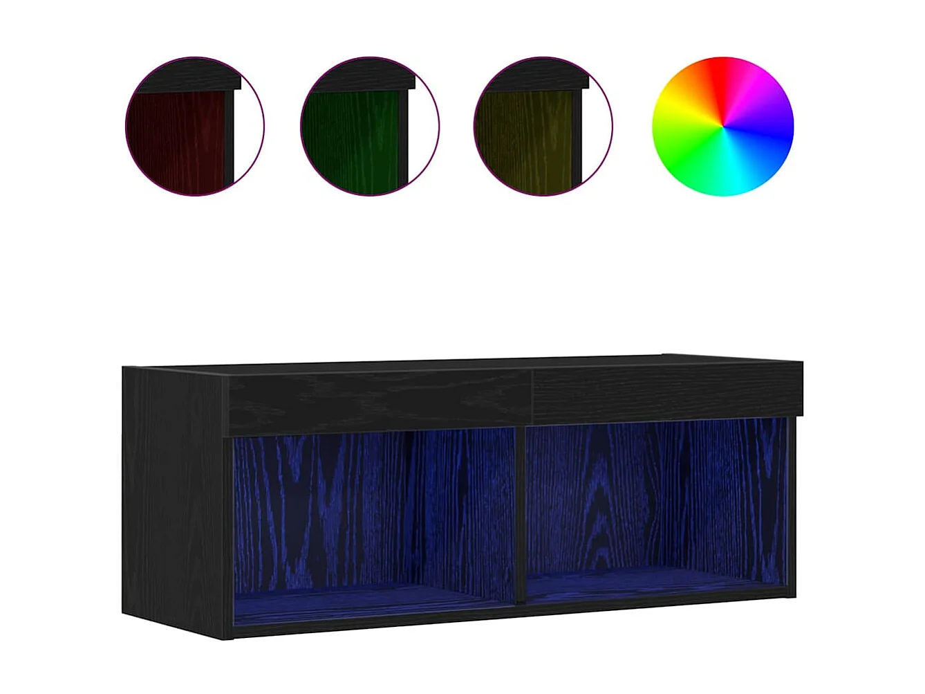 Meuble TV Chêne noir 80 x 30 x 30 cm Bois d'ingénierie