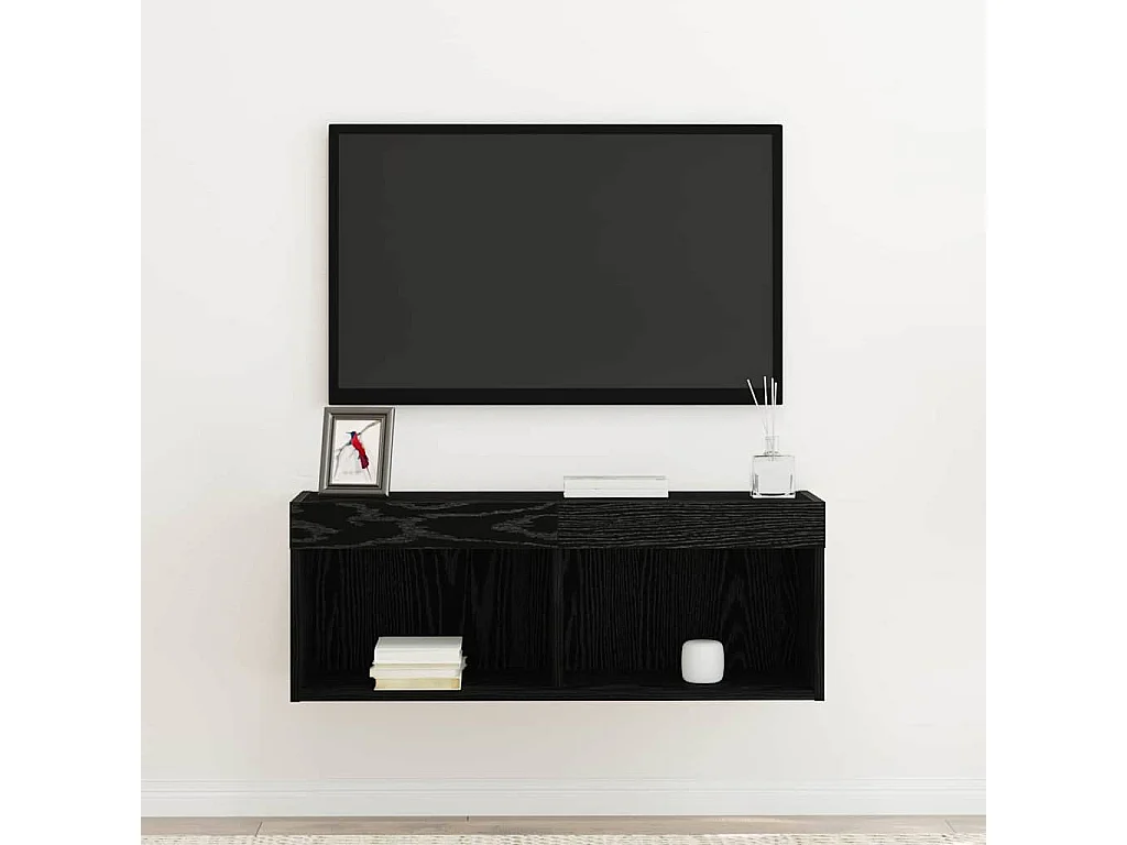 Meuble TV Chêne noir 80 x 30 x 30 cm Bois d'ingénierie