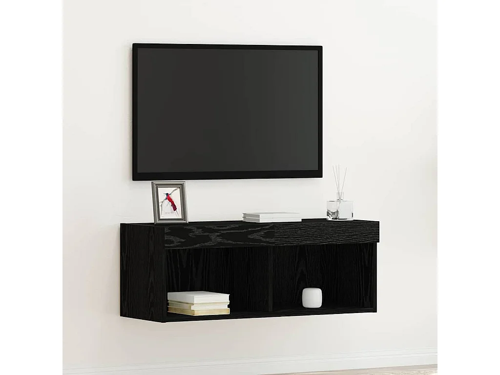Meuble TV Chêne noir 80 x 30 x 30 cm Bois d'ingénierie