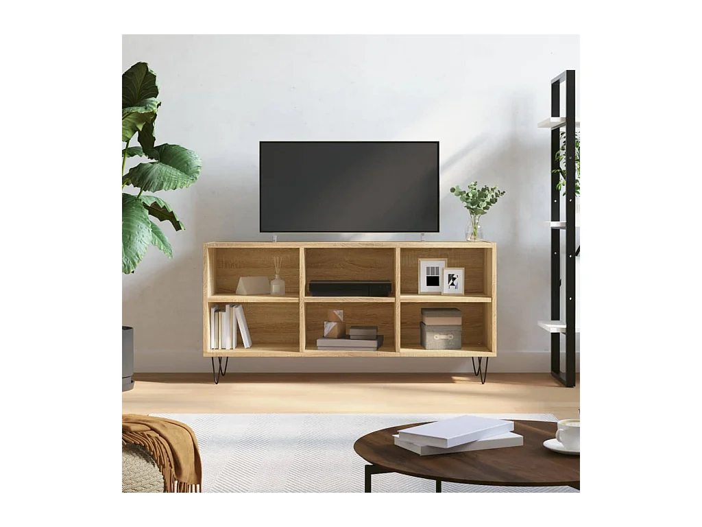 Meuble TV chêne sonoma 103,5x30x50 cm bois d'ingénierie