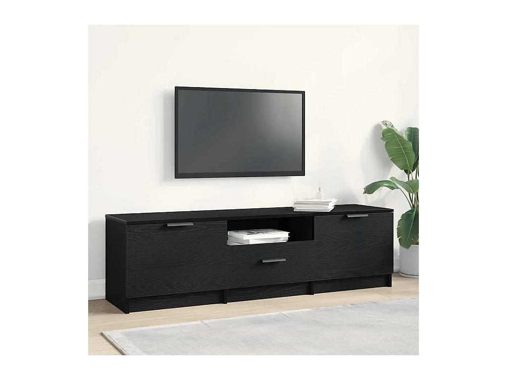 Meuble TV avec tiroir Noir 140 x 35 x 40 cm Bois d'ingénierie