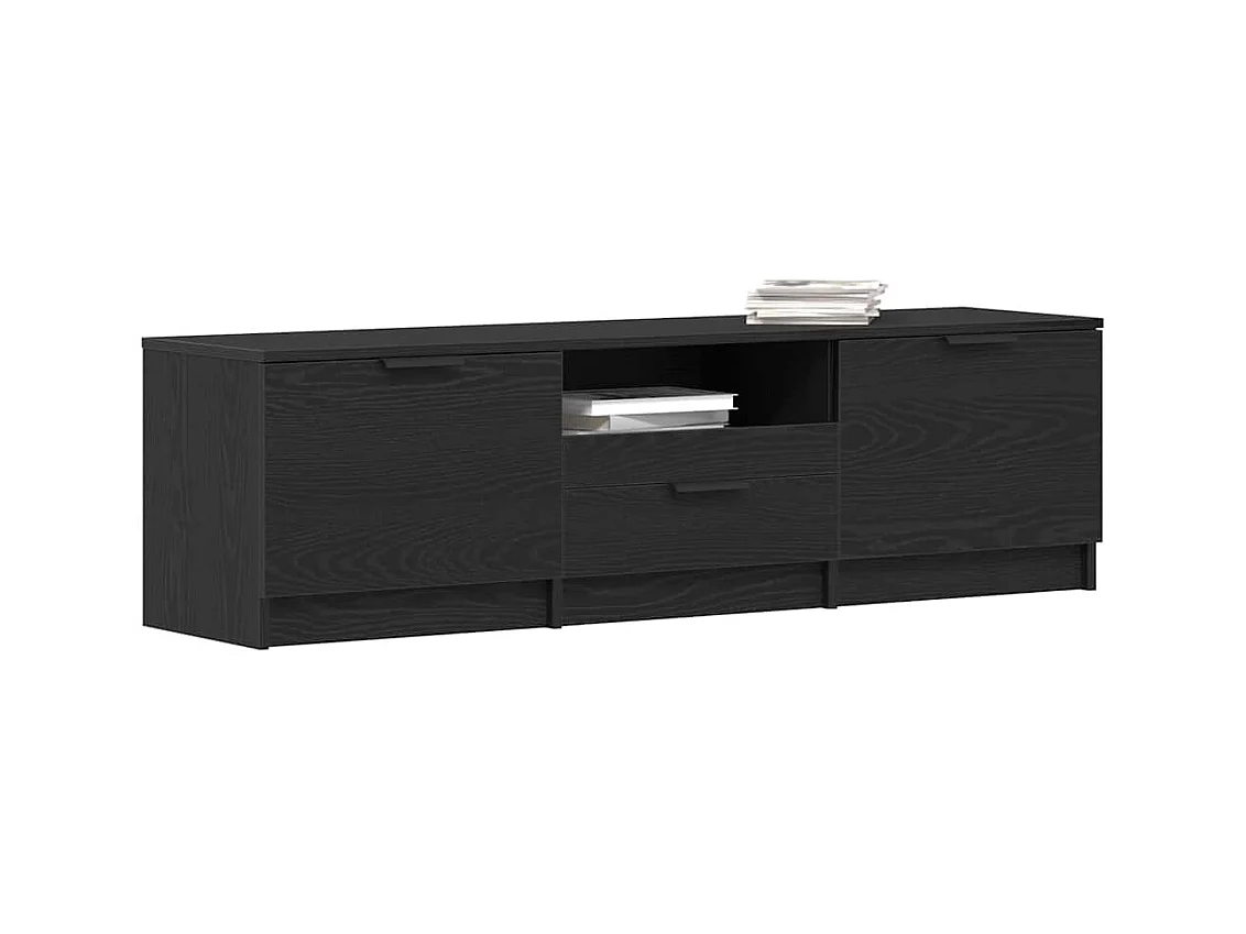 Meuble TV avec tiroir Noir 140 x 35 x 40 cm Bois d'ingénierie