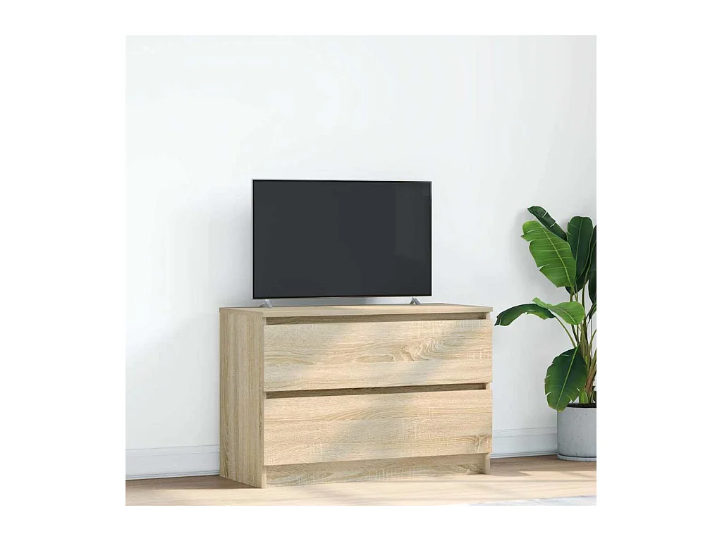 Meuble TV chêne sonoma 80x35x54 cm bois d'ingénierie
