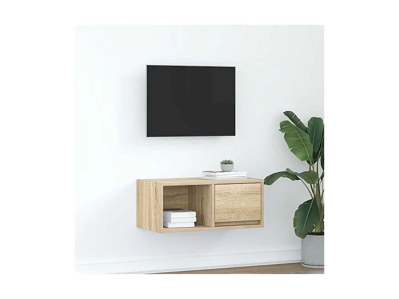 Meuble TV chêne sonoma 60x31x25,5 cm bois d'ingénierie