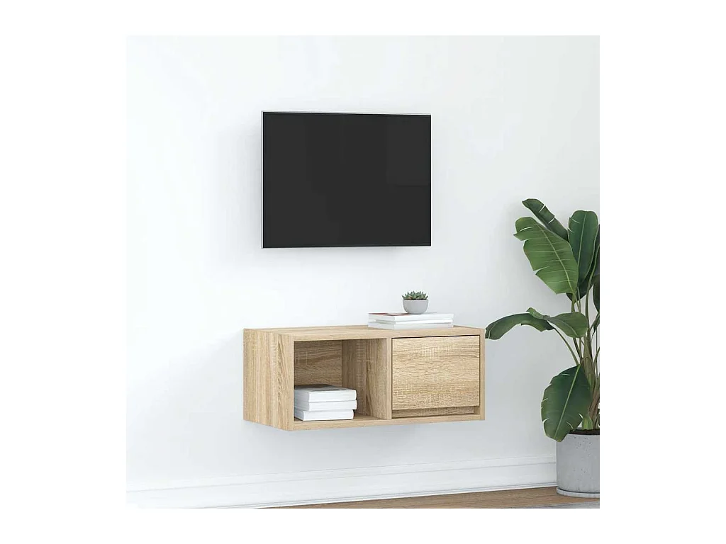 Meuble TV chêne sonoma 60x31x25,5 cm bois d'ingénierie