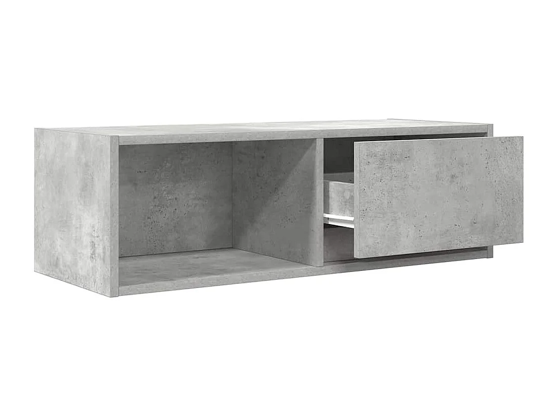 Meuble TV gris béton 80x31x25,5 cm bois d'ingénierie