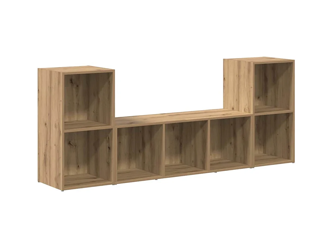 Meuble TV 3 pièces Marron 107 x 35 x 37 cm Bois d'ingénierie