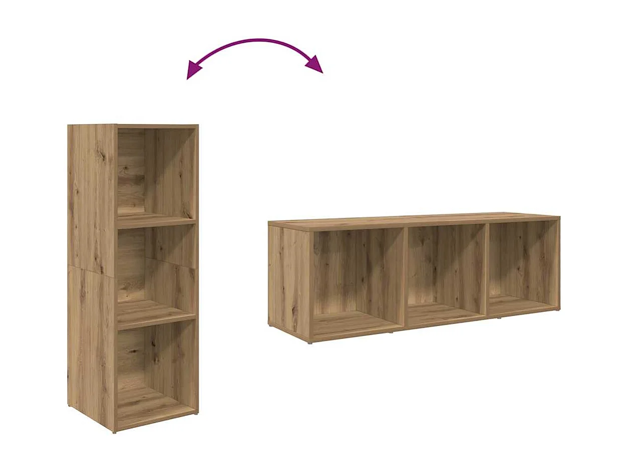 Meuble TV 3 pièces Marron 107 x 35 x 37 cm Bois d'ingénierie