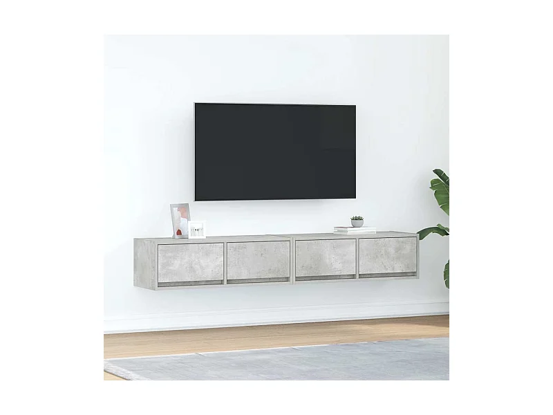 Muebles de TV 2uds madera ingeniería gris hormigón 80x31x25,5cm
