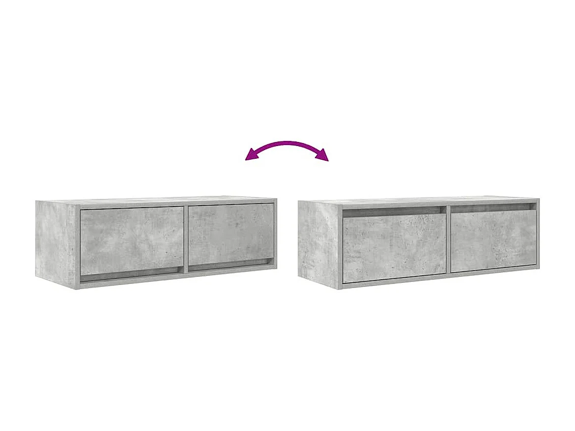 Meubles TV 2 pièces gris béton 80x31x25,5 cm bois d'ingénierie