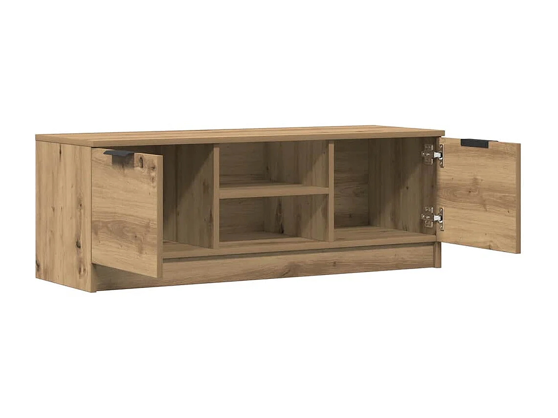 Meuble TV chêne artisanal 102x35x36,5 cm bois d'ingénierie