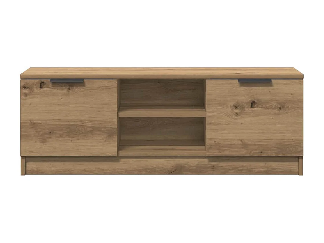 Meuble TV chêne artisanal 102x35x36,5 cm bois d'ingénierie