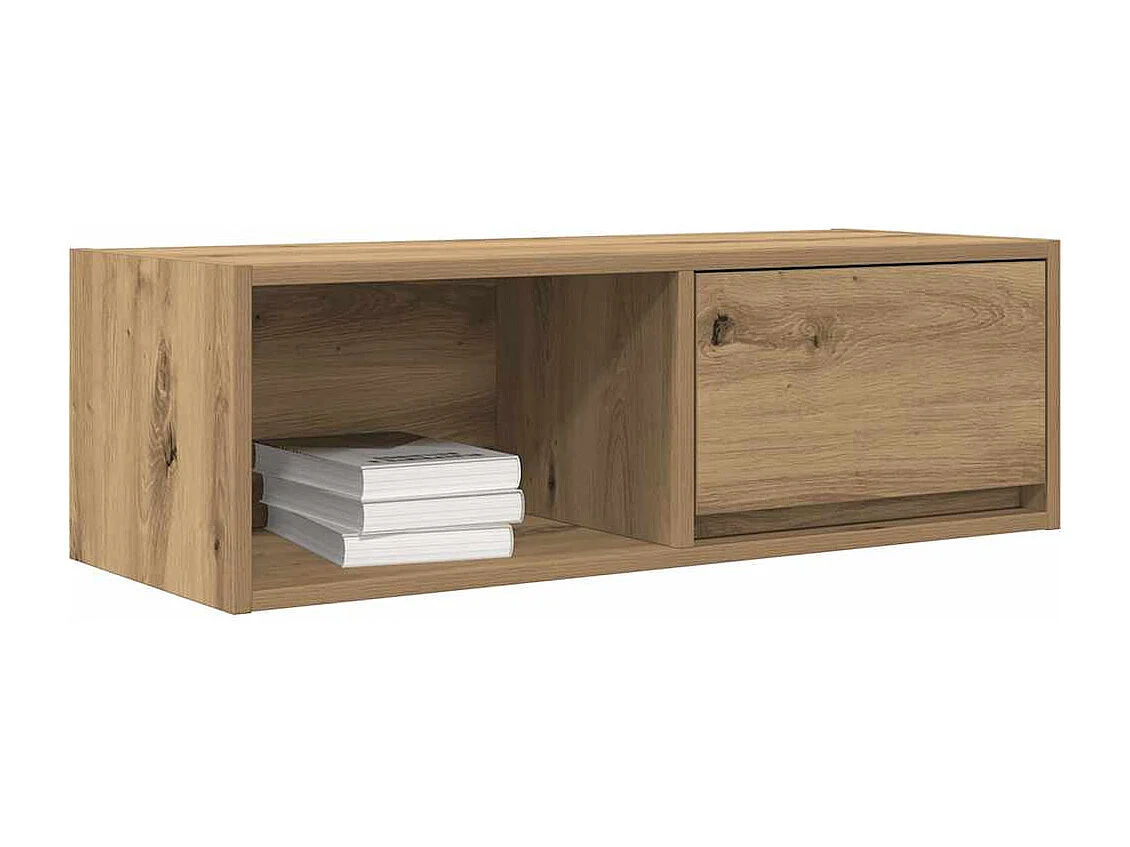 Meuble TV 2 pièces chêne artisanal 80x31x25,5 cm bois d'ingénierie