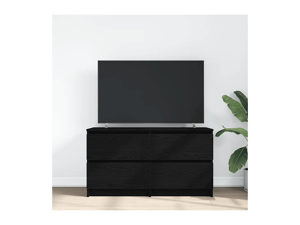 Meuble TV noir 100x35x54 cm bois d'ingénierie