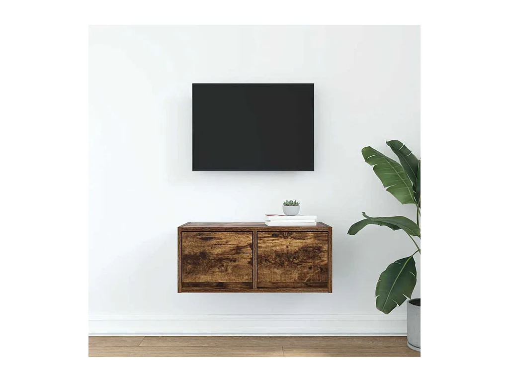 Móvel de TV 60x31x25,5 cm derivados de madeira carvalho fumado