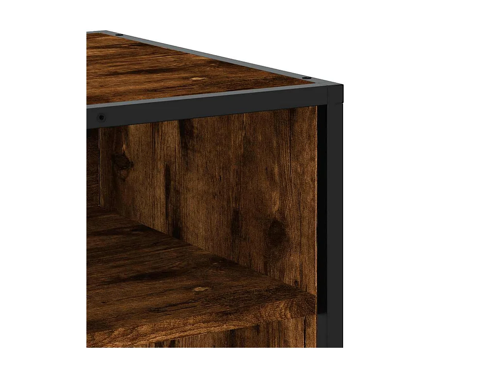 Meuble TV chêne fumé 61x40x46 cm bois d'ingénierie et métal