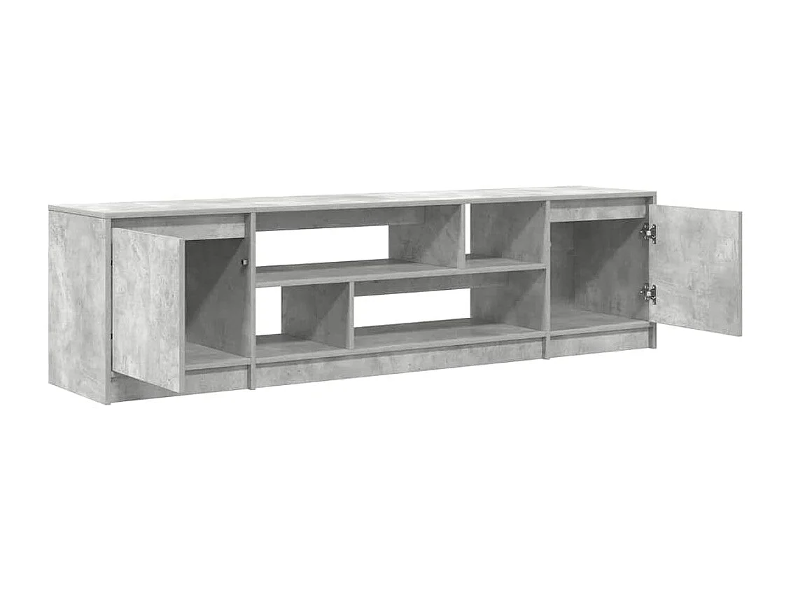 Meuble TV gris béton 188,5x41x50 cm bois d'ingénierie