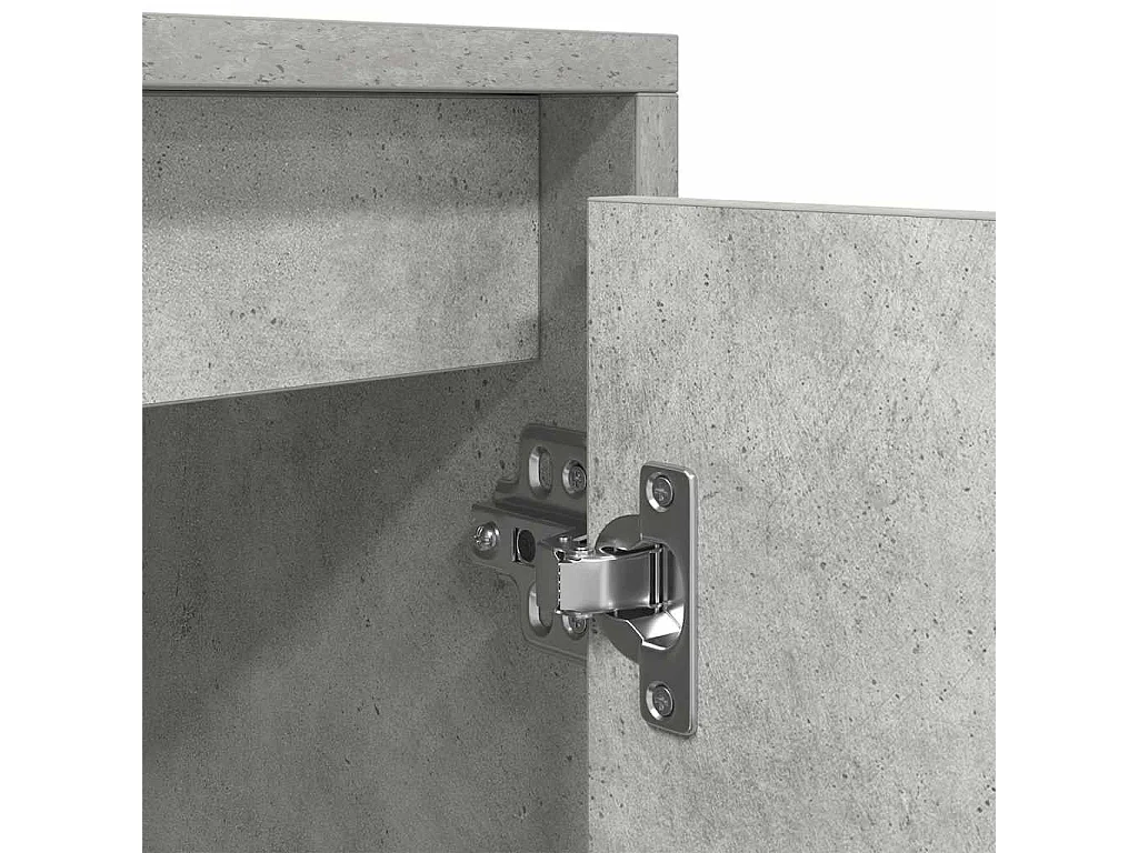 Meuble TV gris béton 188,5x41x50 cm bois d'ingénierie