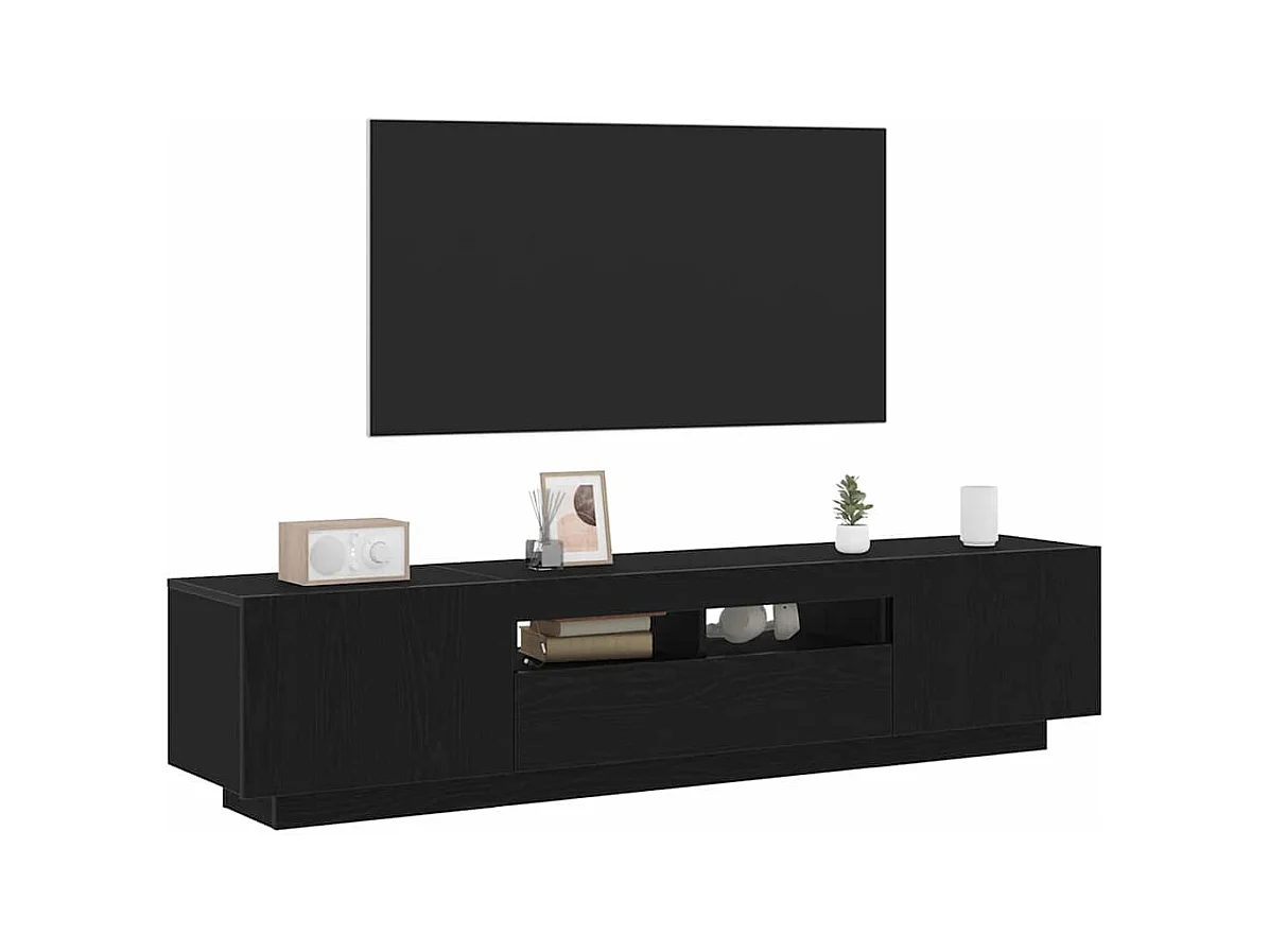 Meuble TV 2 pièces Noir 180 x 35 x 40 cm Bois d'ingénierie
