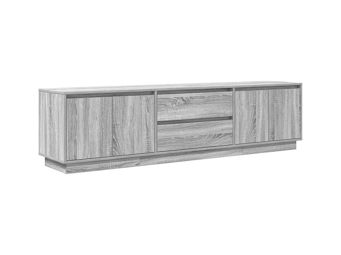 Meuble TV avec lumières LED sonoma gris 193,5x41x50 cm