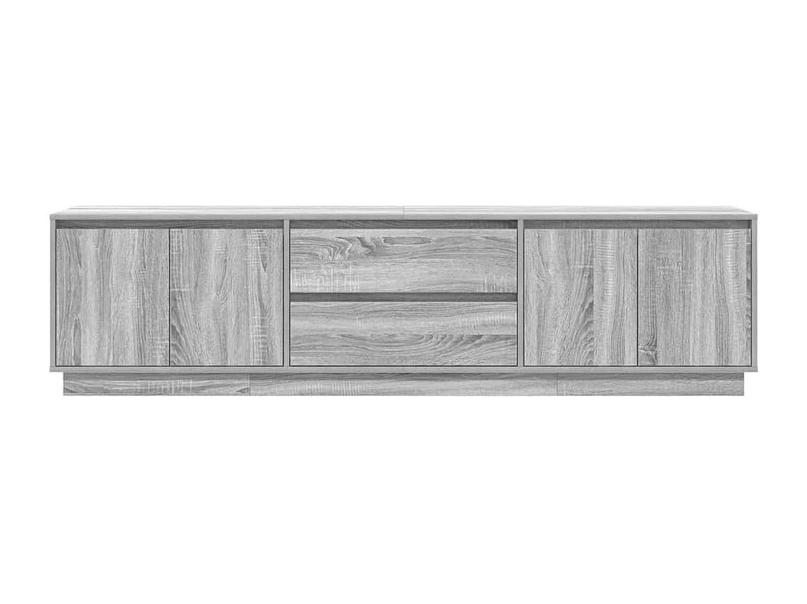 Móvel de TV com luzes LED 193,5x41x50 cm cinzento sonoma