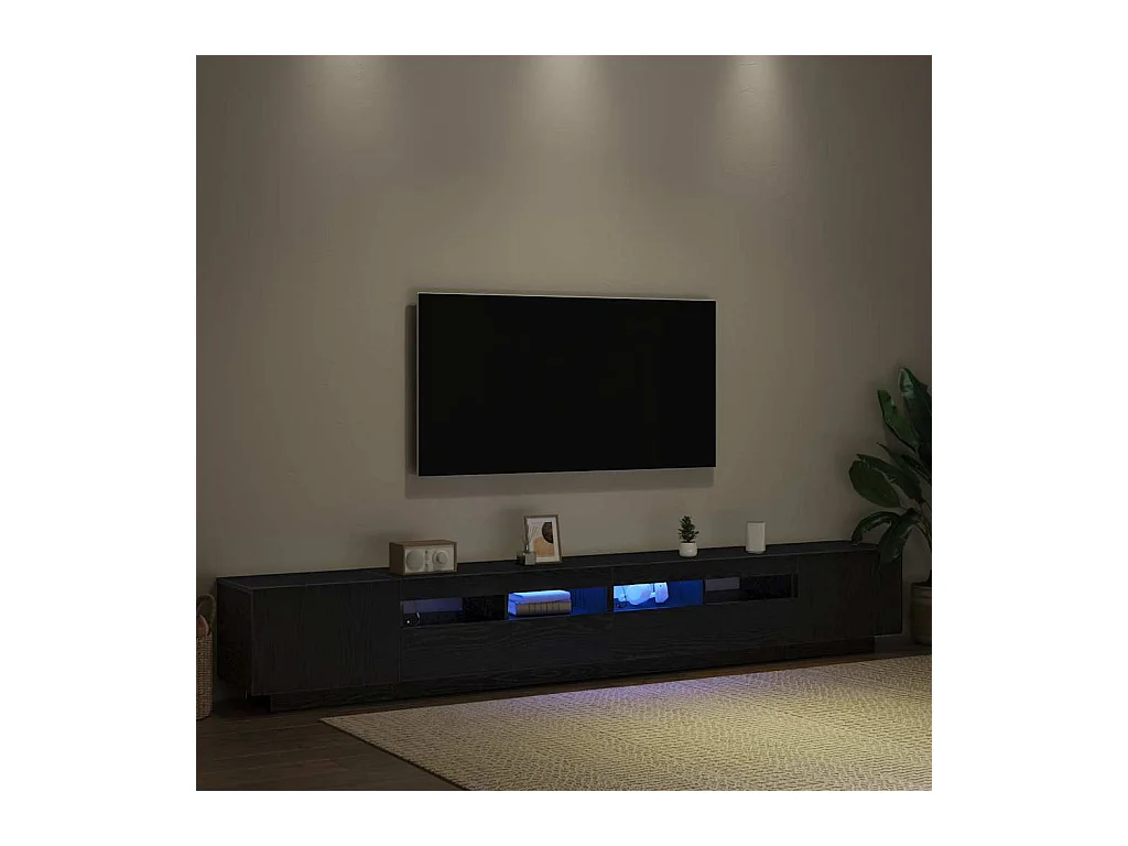 Meuble TV 3 pièces Noir 260 x 35 x 40 cm Bois d'ingénierie