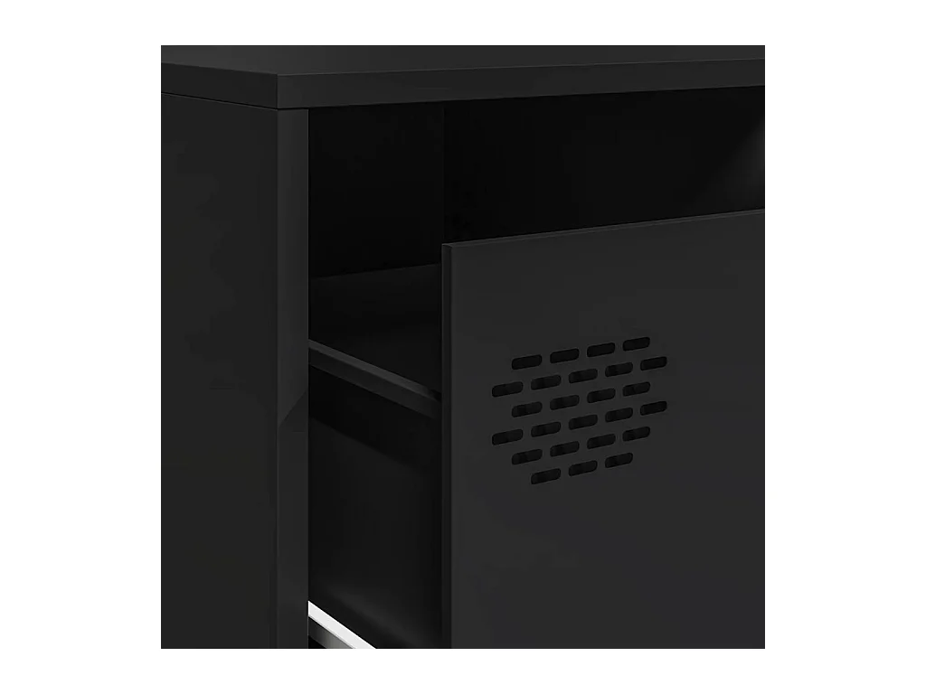 Meuble TV noir 202x39x43,5 cm acier laminé à froid