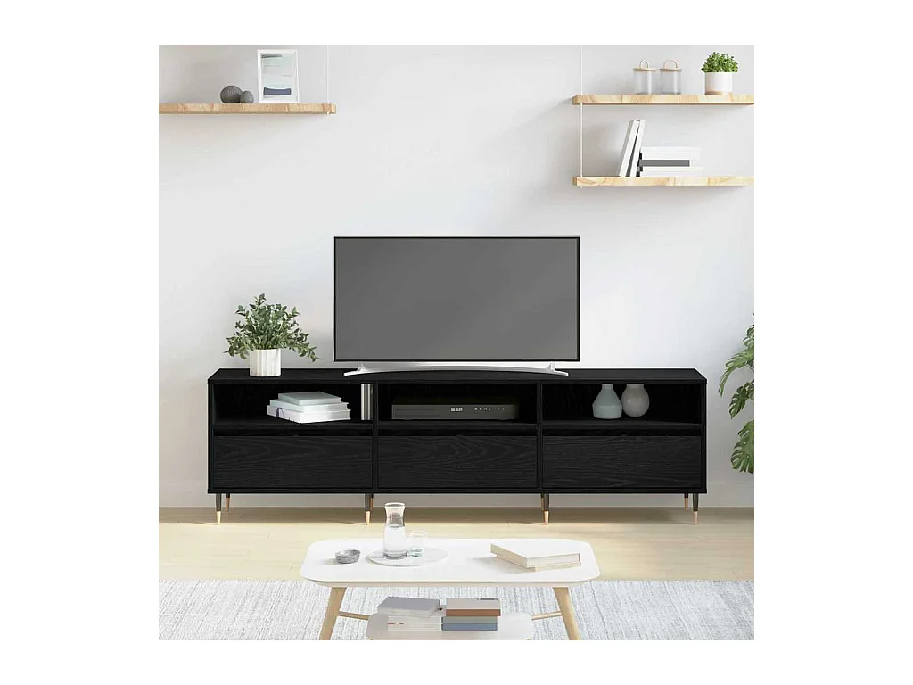 Meuble TV Chêne noir 150 x 30 x 44.5 cm Bois d'ingénierie
