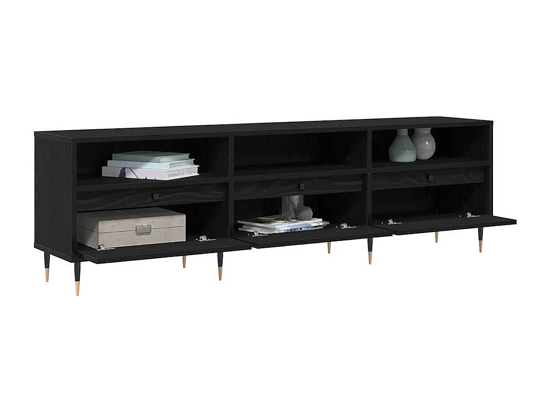Meuble TV Chêne noir 150 x 30 x 44.5 cm Bois d'ingénierie