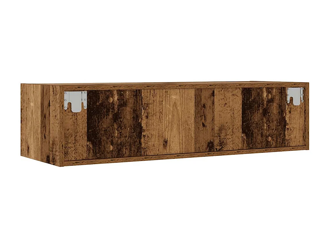 Meuble TV avec lumières LED vieux bois 100X35,5x25 cm