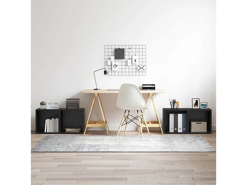 Gabinete de TV 4 pcs Negro 37 x 35 x 37 cm Madera contrachapada