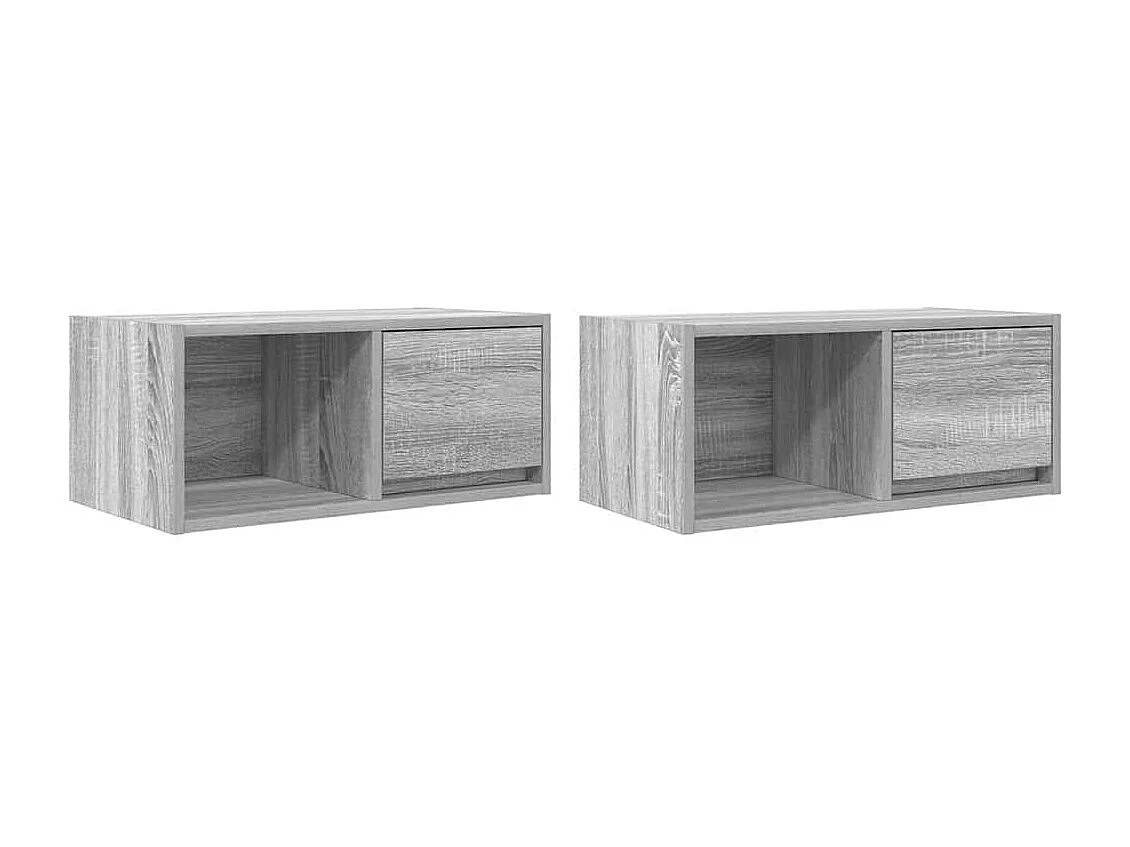 Móveis TV 2 peças 60x31x25,5 cm derivados madeira cinzento sonoma
