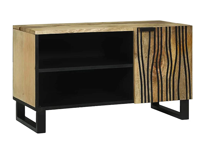Meuble TV Marron 80 x 33 x 46 cm bois de manguier massif